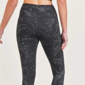 Black, Tropical Foil Leggings by Mono B